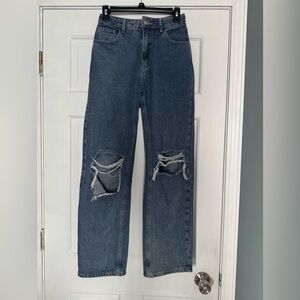 SHEIN Blue Ripped Denim Jeans